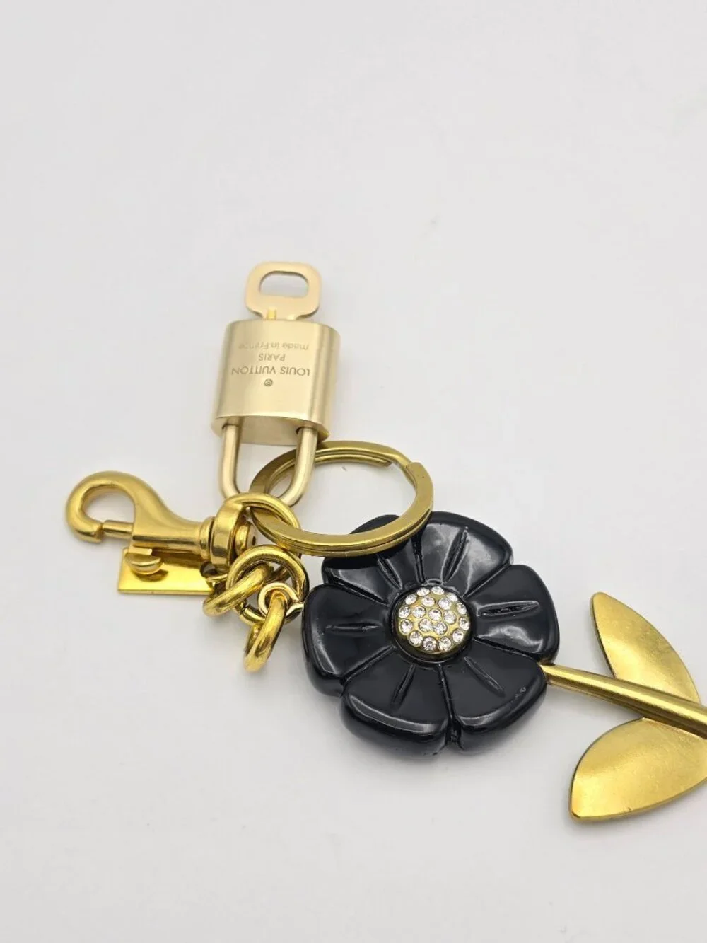 Authentic Louis Vuitton Padlock Gold🔒Key Set + Unbranded Flower Keychain Charm